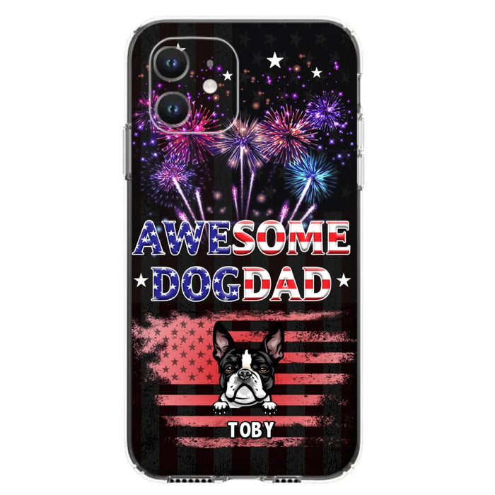 Custom Personalized Dog Dad Phone Case - Gift Idea For Father's Day/Dog Lovers - Up To 6 Dogs - Awesome Dog Dad - Cases For Iphone And Samsung