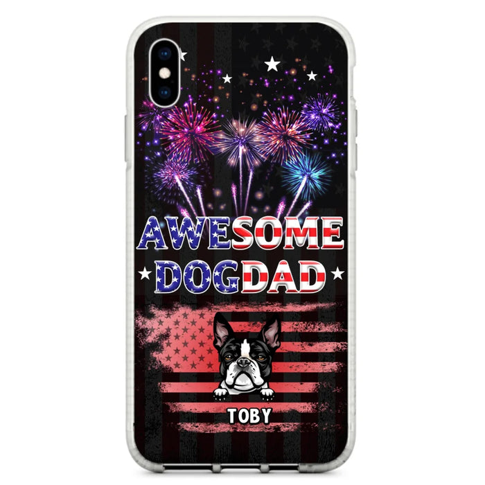 Custom Personalized Dog Dad Phone Case - Gift Idea For Father's Day/Dog Lovers - Up To 6 Dogs - Awesome Dog Dad - Cases For Iphone And Samsung