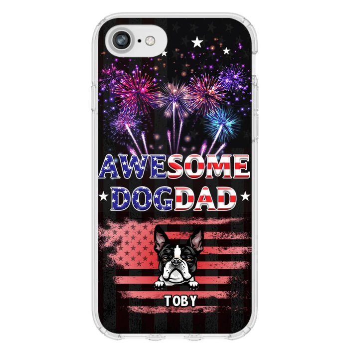 Custom Personalized Dog Dad Phone Case - Gift Idea For Father's Day/Dog Lovers - Up To 6 Dogs - Awesome Dog Dad - Cases For Iphone And Samsung