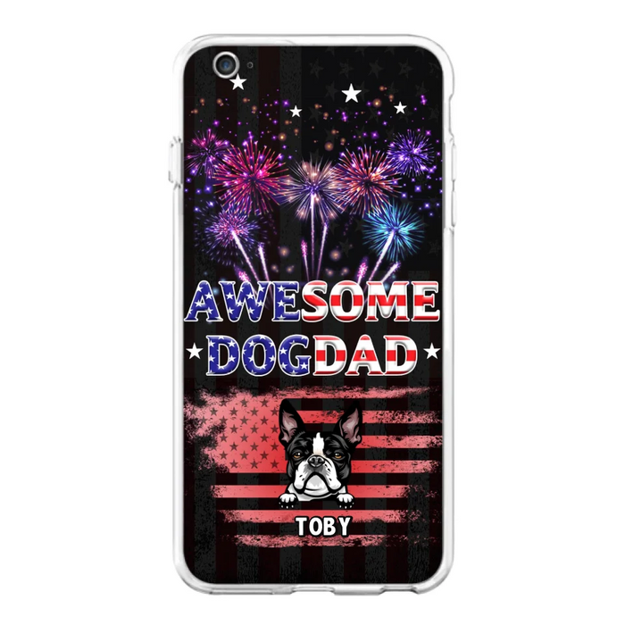 Custom Personalized Dog Dad Phone Case - Gift Idea For Father's Day/Dog Lovers - Up To 6 Dogs - Awesome Dog Dad - Cases For Iphone And Samsung