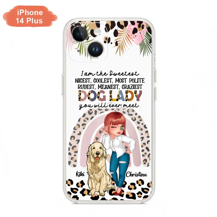 Custom Personalized Dog Mom Chibi Phone Case- Up to 4 Dogs - Gift For Dog Lover - I Am The Craziest Dog Mom - Case For iPhone & Samsung