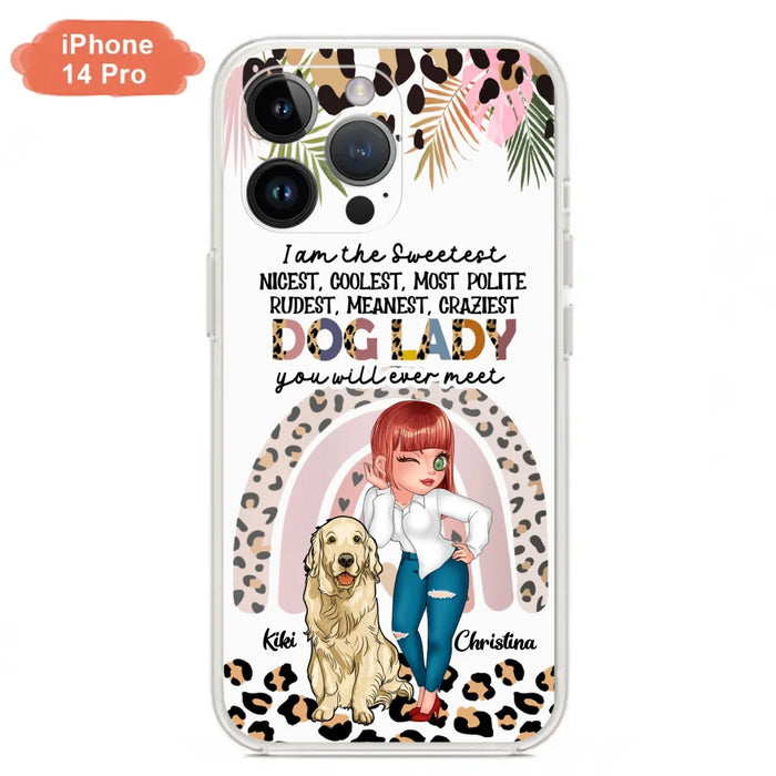 Custom Personalized Dog Mom Chibi Phone Case- Up to 4 Dogs - Gift For Dog Lover - I Am The Craziest Dog Mom - Case For iPhone & Samsung