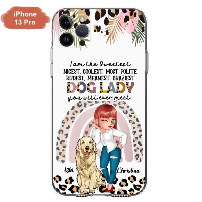 Custom Personalized Dog Mom Chibi Phone Case- Up to 4 Dogs - Gift For Dog Lover - I Am The Craziest Dog Mom - Case For iPhone & Samsung