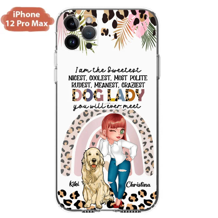 Custom Personalized Dog Mom Chibi Phone Case- Up to 4 Dogs - Gift For Dog Lover - I Am The Craziest Dog Mom - Case For iPhone & Samsung