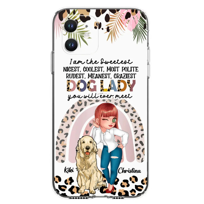 Custom Personalized Dog Mom Chibi Phone Case- Up to 4 Dogs - Gift For Dog Lover - I Am The Craziest Dog Mom - Case For iPhone & Samsung