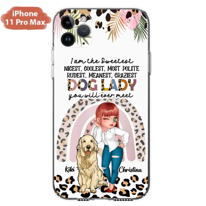 Custom Personalized Dog Mom Chibi Phone Case- Up to 4 Dogs - Gift For Dog Lover - I Am The Craziest Dog Mom - Case For iPhone & Samsung