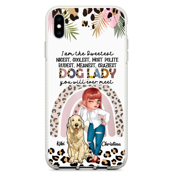 Custom Personalized Dog Mom Chibi Phone Case- Up to 4 Dogs - Gift For Dog Lover - I Am The Craziest Dog Mom - Case For iPhone & Samsung