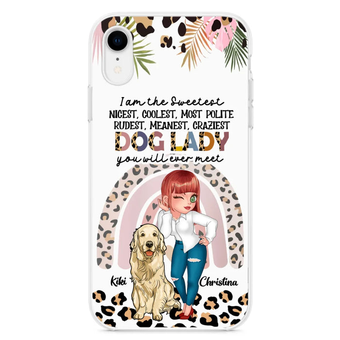 Custom Personalized Dog Mom Chibi Phone Case- Up to 4 Dogs - Gift For Dog Lover - I Am The Craziest Dog Mom - Case For iPhone & Samsung