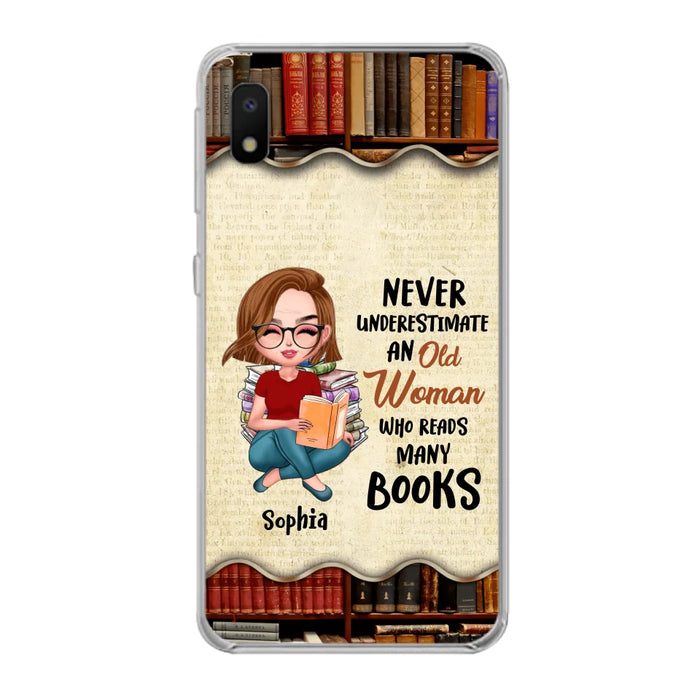 Custom Personalized Old Woman Books Phone Case -  Gift Idea For Books Lover - Case For iPhone And Samsung