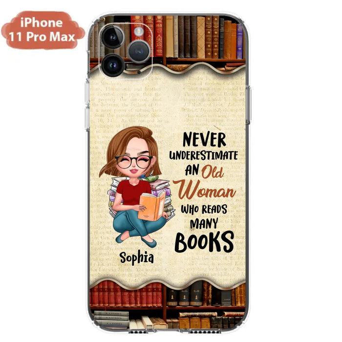 Custom Personalized Old Woman Books Phone Case -  Gift Idea For Books Lover - Case For iPhone And Samsung