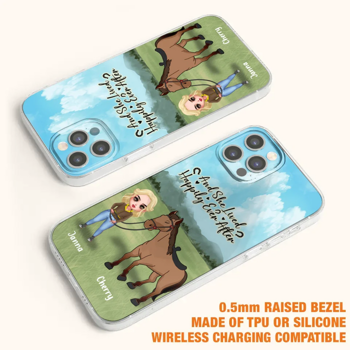 Custom Personalized Horse Girl Chibi iPhone and Samsung Cases - Gift For Horse Lovers - And She Lived Happily Ever After