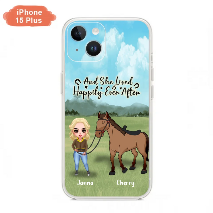 Custom Personalized Horse Girl Chibi iPhone and Samsung Cases - Gift For Horse Lovers - And She Lived Happily Ever After