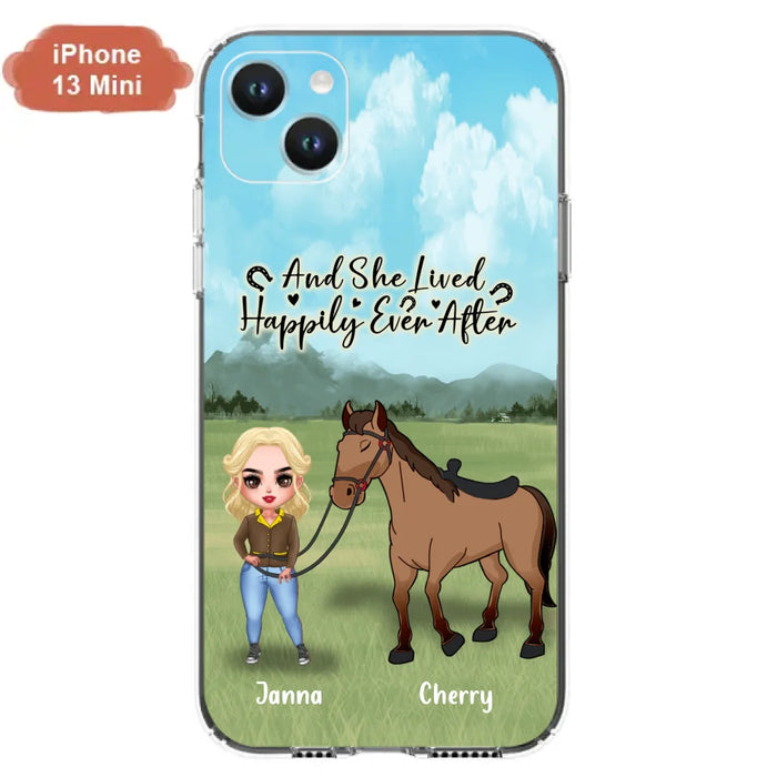 Custom Personalized Horse Girl Chibi iPhone and Samsung Cases - Gift For Horse Lovers - And She Lived Happily Ever After