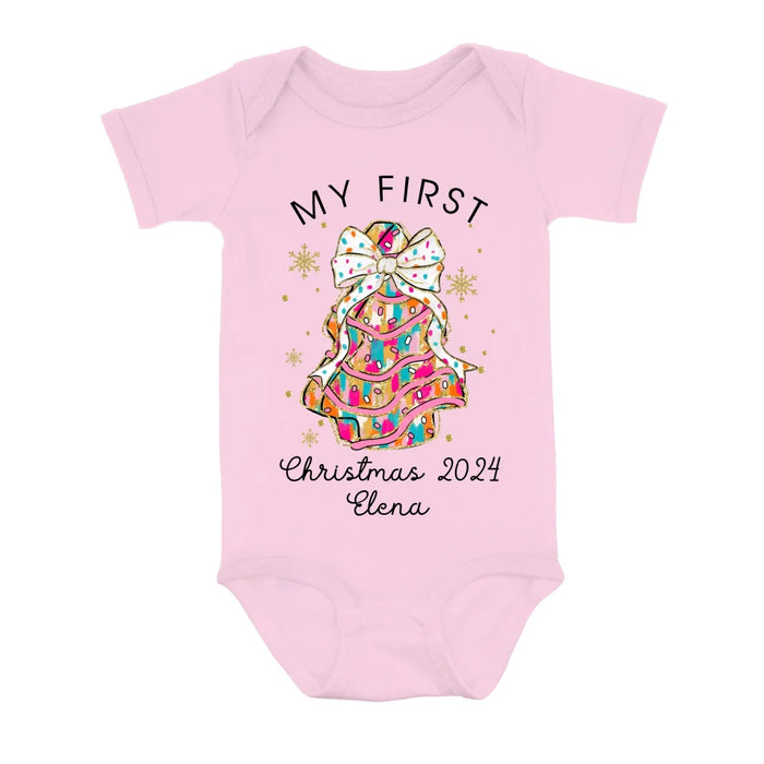 Custom Personalized Christmas Baby Onesie - Gift Idea For Your Baby/ Christmas - My First Christmas 2024