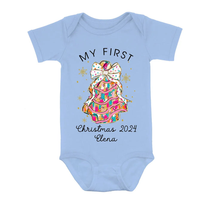 Custom Personalized Christmas Baby Onesie - Gift Idea For Your Baby/ Christmas - My First Christmas 2024