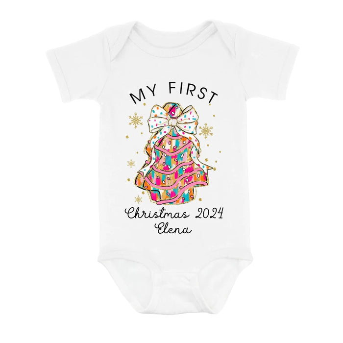 Custom Personalized Christmas Baby Onesie - Gift Idea For Your Baby/ Christmas - My First Christmas 2024