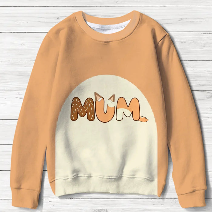 Custom Personalized Funny Blue Cartoon Mom Dad Sweater - Gift Idea For Pet Lover