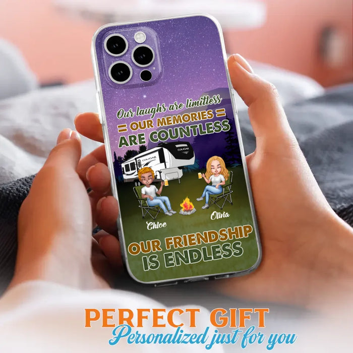 Custom Personalized Camping Friends Phone Case - Upto 4 People - Gift Idea For Friends/ Camping Lover - Life Is Better When You're Camping With Friends - Case For iPhone/Samsung