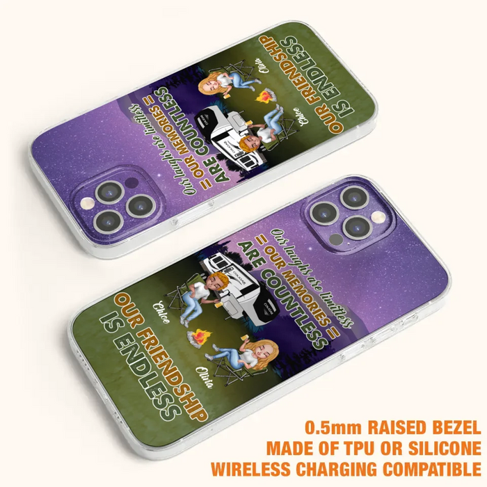 Custom Personalized Camping Friends Phone Case - Upto 4 People - Gift Idea For Friends/ Camping Lover - Life Is Better When You're Camping With Friends - Case For iPhone/Samsung