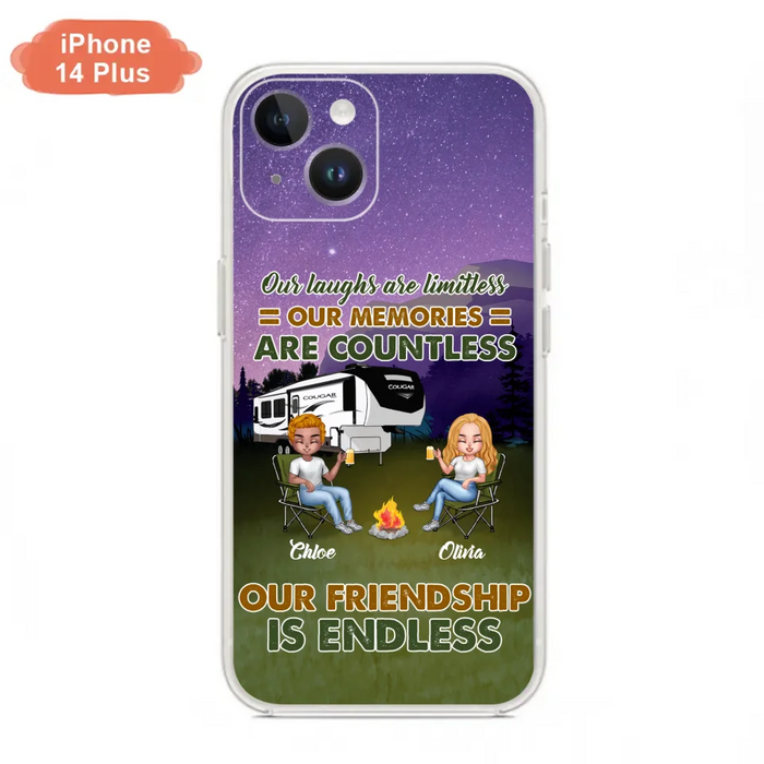 Custom Personalized Camping Friends Phone Case - Upto 4 People - Gift Idea For Friends/ Camping Lover - Life Is Better When You're Camping With Friends - Case For iPhone/Samsung