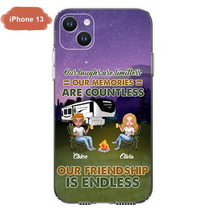 Custom Personalized Camping Friends Phone Case - Upto 4 People - Gift Idea For Friends/ Camping Lover - Life Is Better When You're Camping With Friends - Case For iPhone/Samsung