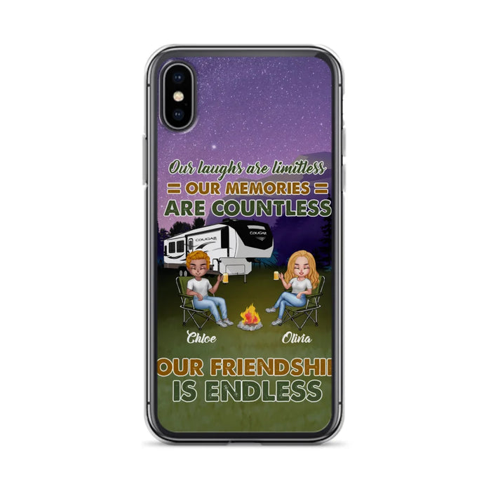 Custom Personalized Camping Friends Phone Case - Upto 4 People - Gift Idea For Friends/ Camping Lover - Life Is Better When You're Camping With Friends - Case For iPhone/Samsung