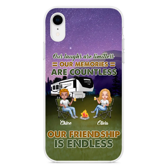 Custom Personalized Camping Friends Phone Case - Upto 4 People - Gift Idea For Friends/ Camping Lover - Life Is Better When You're Camping With Friends - Case For iPhone/Samsung