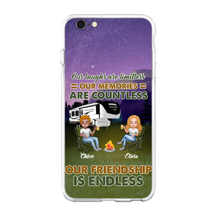 Custom Personalized Camping Friends Phone Case - Upto 4 People - Gift Idea For Friends/ Camping Lover - Life Is Better When You're Camping With Friends - Case For iPhone/Samsung