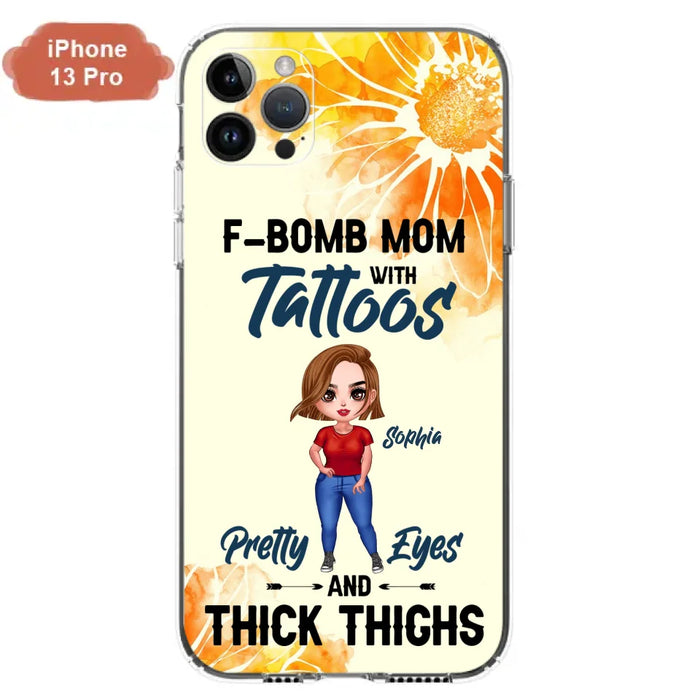 Custom Personalized F-Mom Phone Case for iPhone and Samsung - F-Bomb Mom with Tattoos