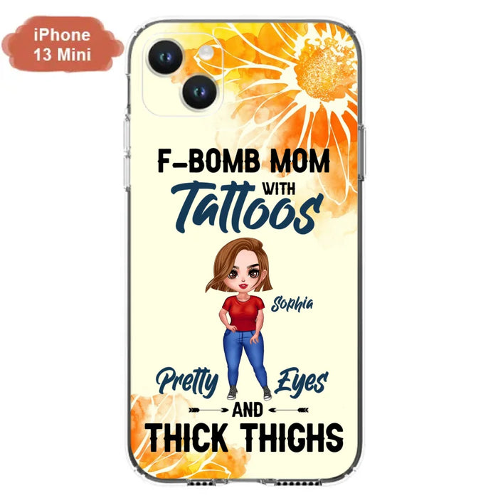 Custom Personalized F-Mom Phone Case for iPhone and Samsung - F-Bomb Mom with Tattoos