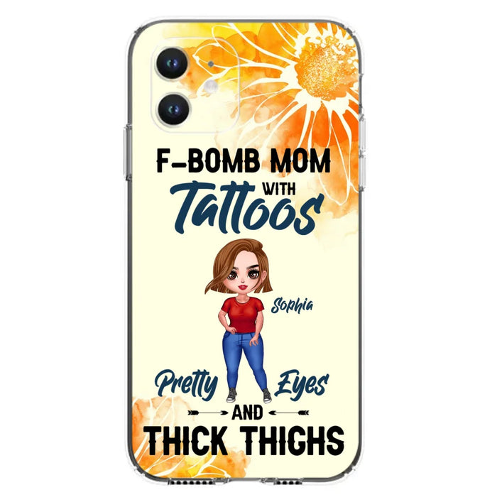 Custom Personalized F-Mom Phone Case for iPhone and Samsung - F-Bomb Mom with Tattoos