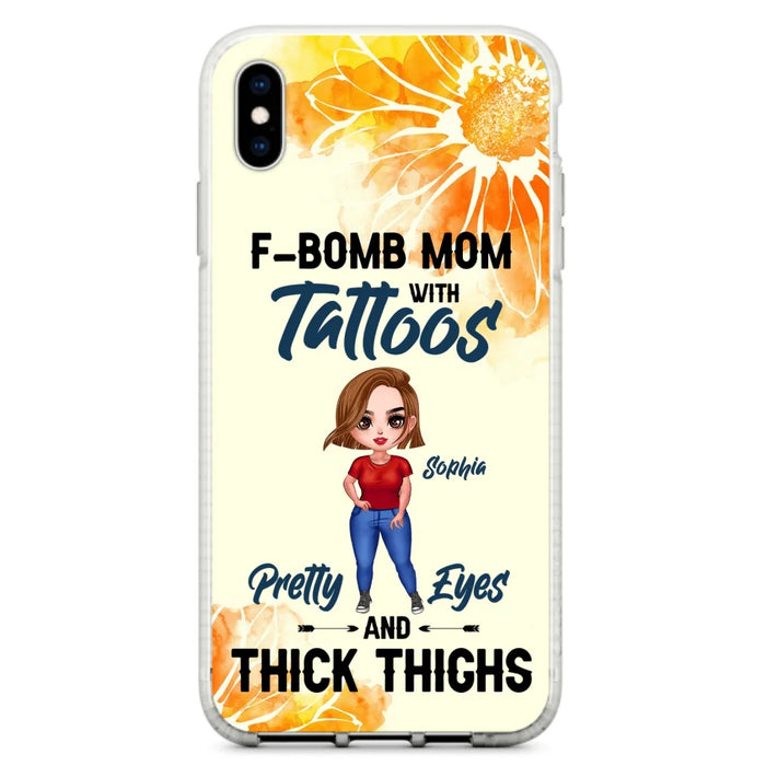 Custom Personalized F-Mom Phone Case for iPhone and Samsung - F-Bomb Mom with Tattoos