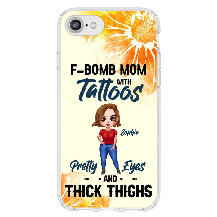 Custom Personalized F-Mom Phone Case for iPhone and Samsung - F-Bomb Mom with Tattoos