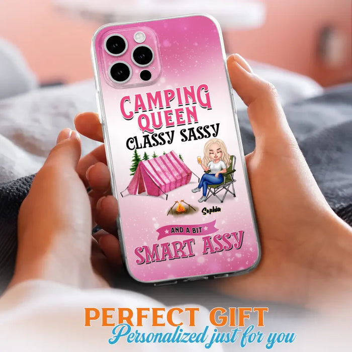 Custom Personalized Camping Queen Phone Case - Gift Idea For Camping Lovers/Mother's Day - Camping Queen Classy Sassy And A Bit Smart Assy - Cases For iPhone And Samsung