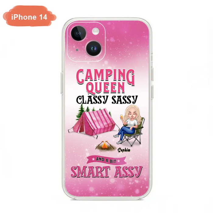 Custom Personalized Camping Queen Phone Case - Gift Idea For Camping Lovers/Mother's Day - Camping Queen Classy Sassy And A Bit Smart Assy - Cases For iPhone And Samsung