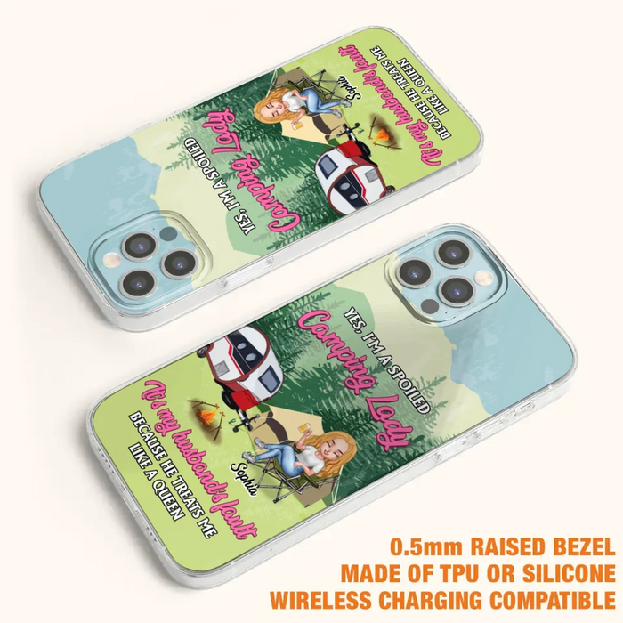 Custom Personalized Camping Lady Phone Case -  Gift Idea For Camping Lovers - Cases For iPhone/Samsung