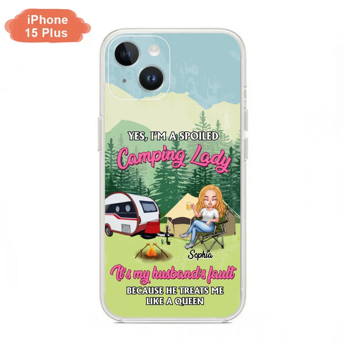 Custom Personalized Camping Lady Phone Case -  Gift Idea For Camping Lovers - Cases For iPhone/Samsung