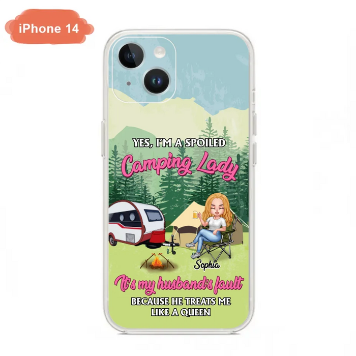 Custom Personalized Camping Lady Phone Case -  Gift Idea For Camping Lovers - Cases For iPhone/Samsung