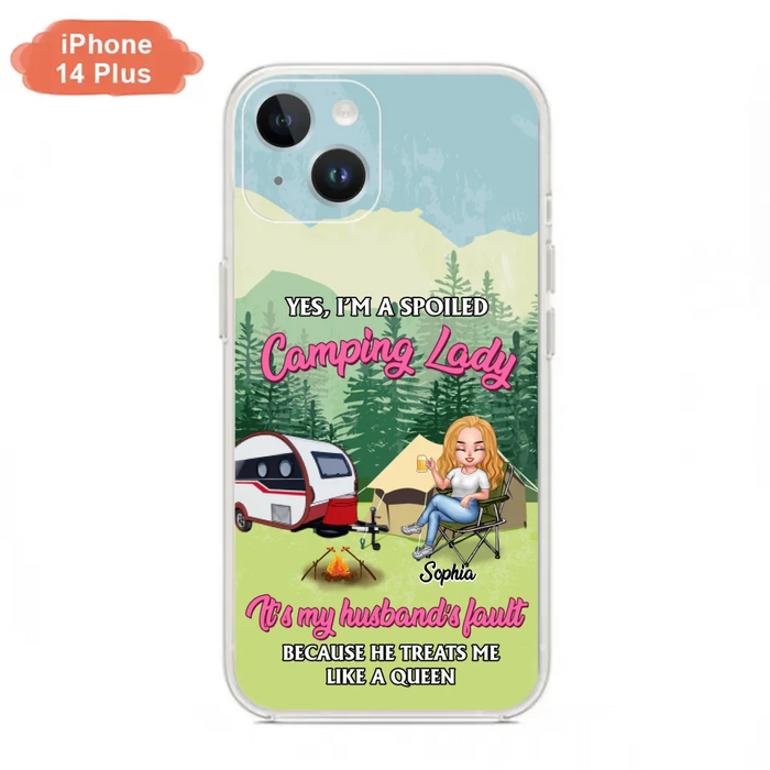 Custom Personalized Camping Lady Phone Case -  Gift Idea For Camping Lovers - Cases For iPhone/Samsung