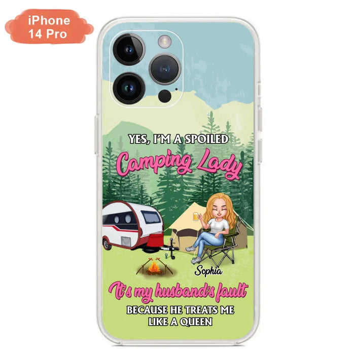 Custom Personalized Camping Lady Phone Case -  Gift Idea For Camping Lovers - Cases For iPhone/Samsung