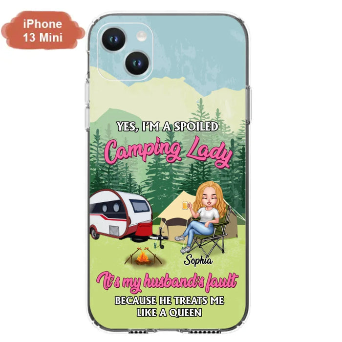 Custom Personalized Camping Lady Phone Case -  Gift Idea For Camping Lovers - Cases For iPhone/Samsung