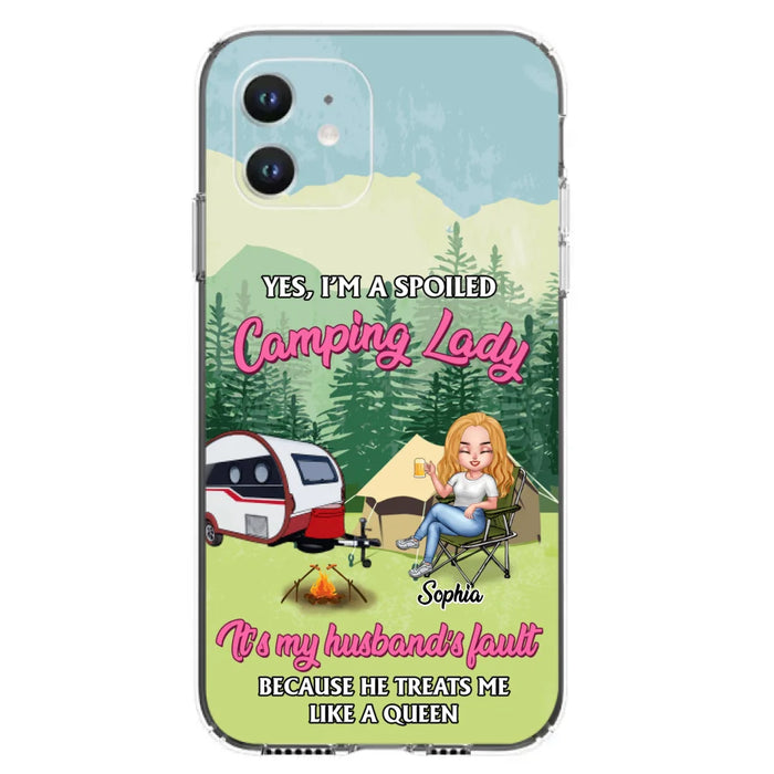 Custom Personalized Camping Lady Phone Case -  Gift Idea For Camping Lovers - Cases For iPhone/Samsung