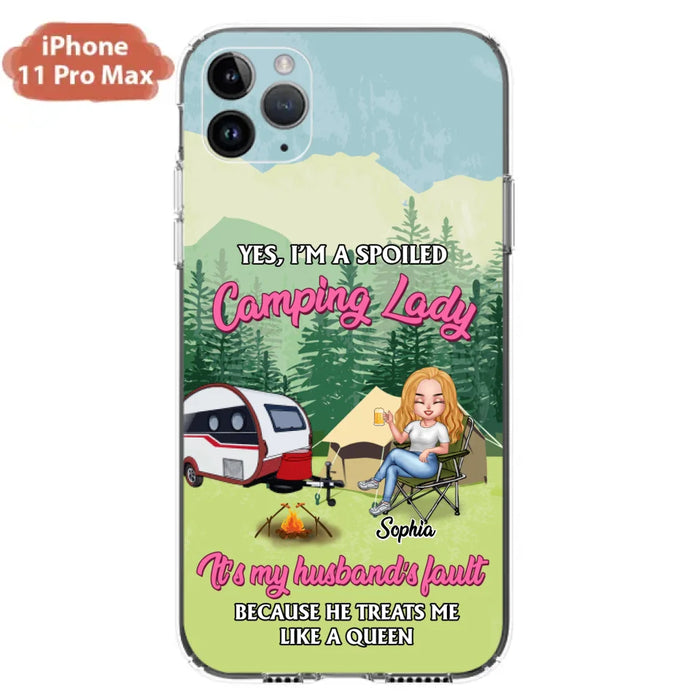 Custom Personalized Camping Lady Phone Case -  Gift Idea For Camping Lovers - Cases For iPhone/Samsung