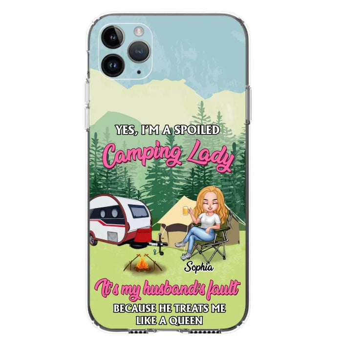 Custom Personalized Camping Lady Phone Case -  Gift Idea For Camping Lovers - Cases For iPhone/Samsung