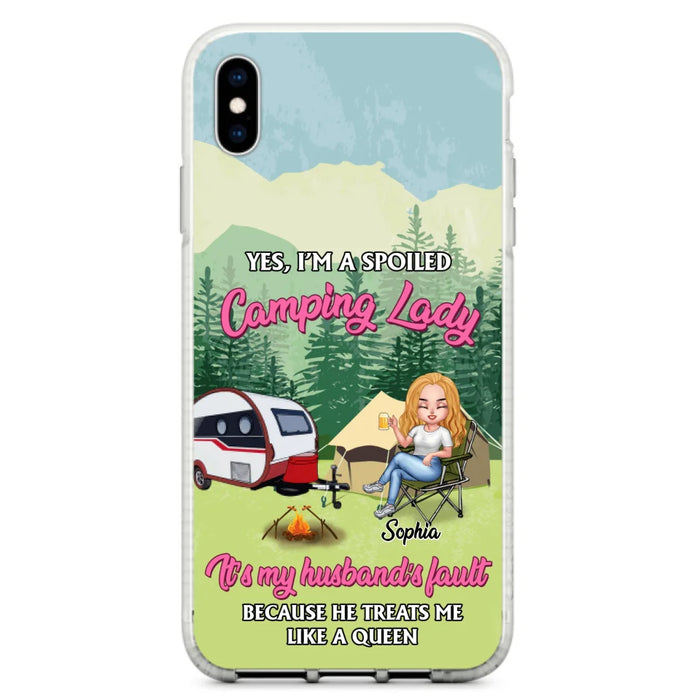 Custom Personalized Camping Lady Phone Case -  Gift Idea For Camping Lovers - Cases For iPhone/Samsung