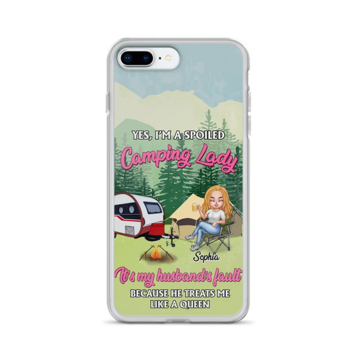 Custom Personalized Camping Lady Phone Case -  Gift Idea For Camping Lovers - Cases For iPhone/Samsung