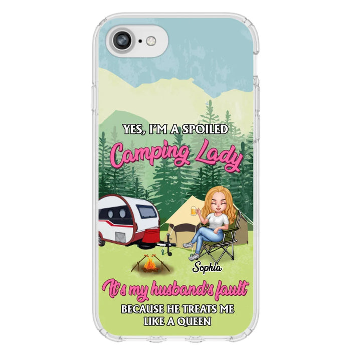 Custom Personalized Camping Lady Phone Case -  Gift Idea For Camping Lovers - Cases For iPhone/Samsung