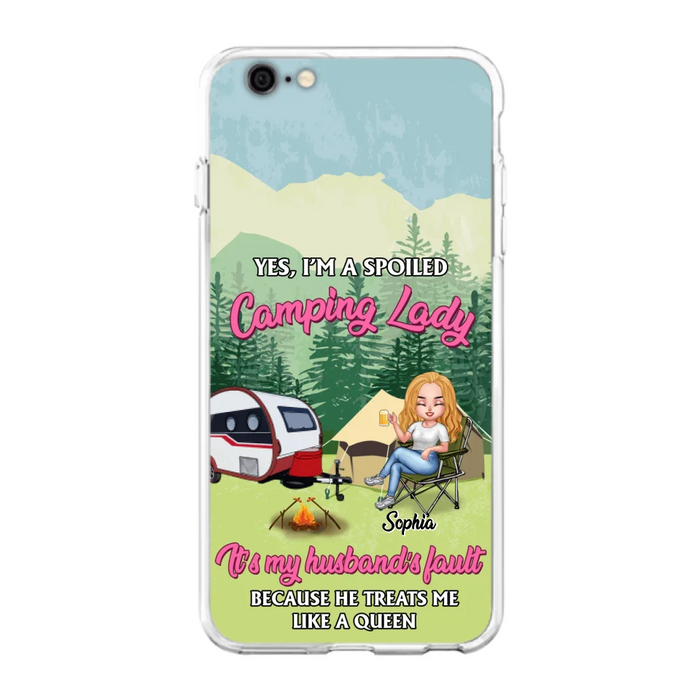 Custom Personalized Camping Lady Phone Case -  Gift Idea For Camping Lovers - Cases For iPhone/Samsung