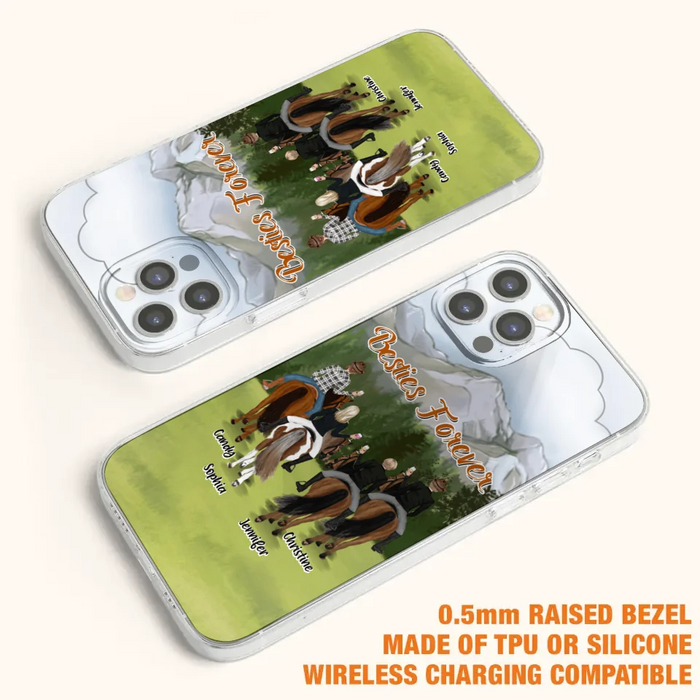 Custom Personalized Riding Horse Friends iPhone/Samsung Cases - Gift for Besties, Horse Lovers - Up to 4 Besties - Besties Forever