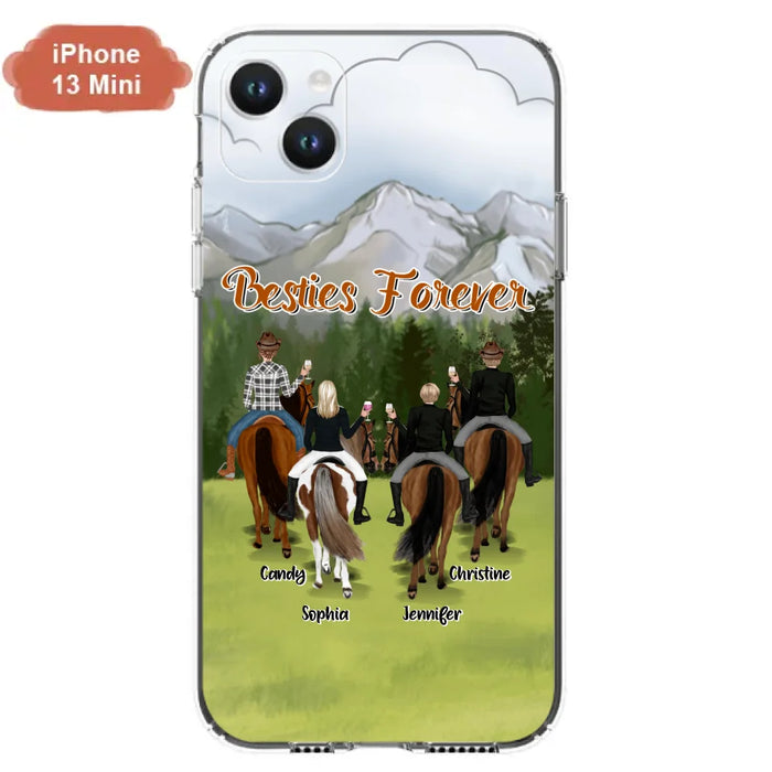 Custom Personalized Riding Horse Friends iPhone/Samsung Cases - Gift for Besties, Horse Lovers - Up to 4 Besties - Besties Forever